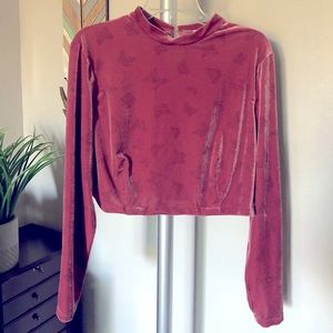 Women’s Plus Stretch Velvet Crop Top